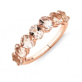 Morganite Half Eternity Ring in 10kt Rose Gold