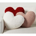 Cozy Teddy Faux Fur Heart Shaped Throw Pillow
