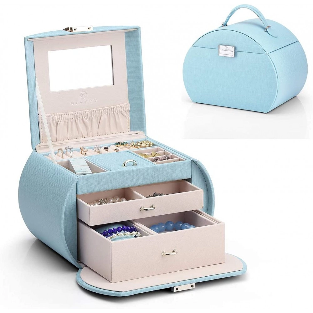 Princess Style Jewelry Box for Fabulous Girls Gift Blue 