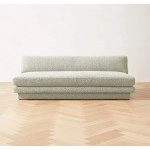 Plinth Armless Peppered Grey Boucle Sofa