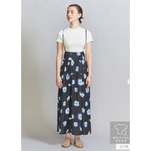 Blurred Flower Print Camisole Skirt 