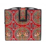 Enmon Silk Brocade Leather Clasp Wallet 