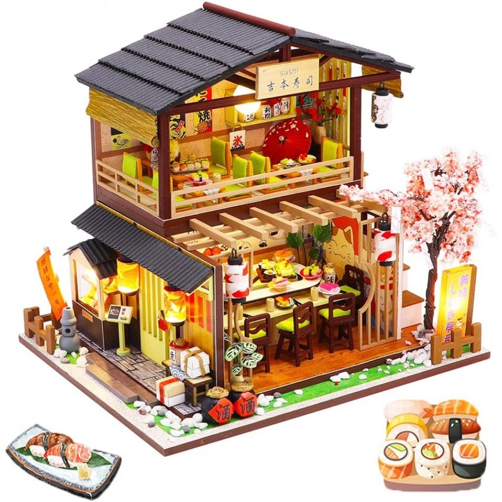 Spilay DIY Dollhouse Miniature with Wooden Furniture